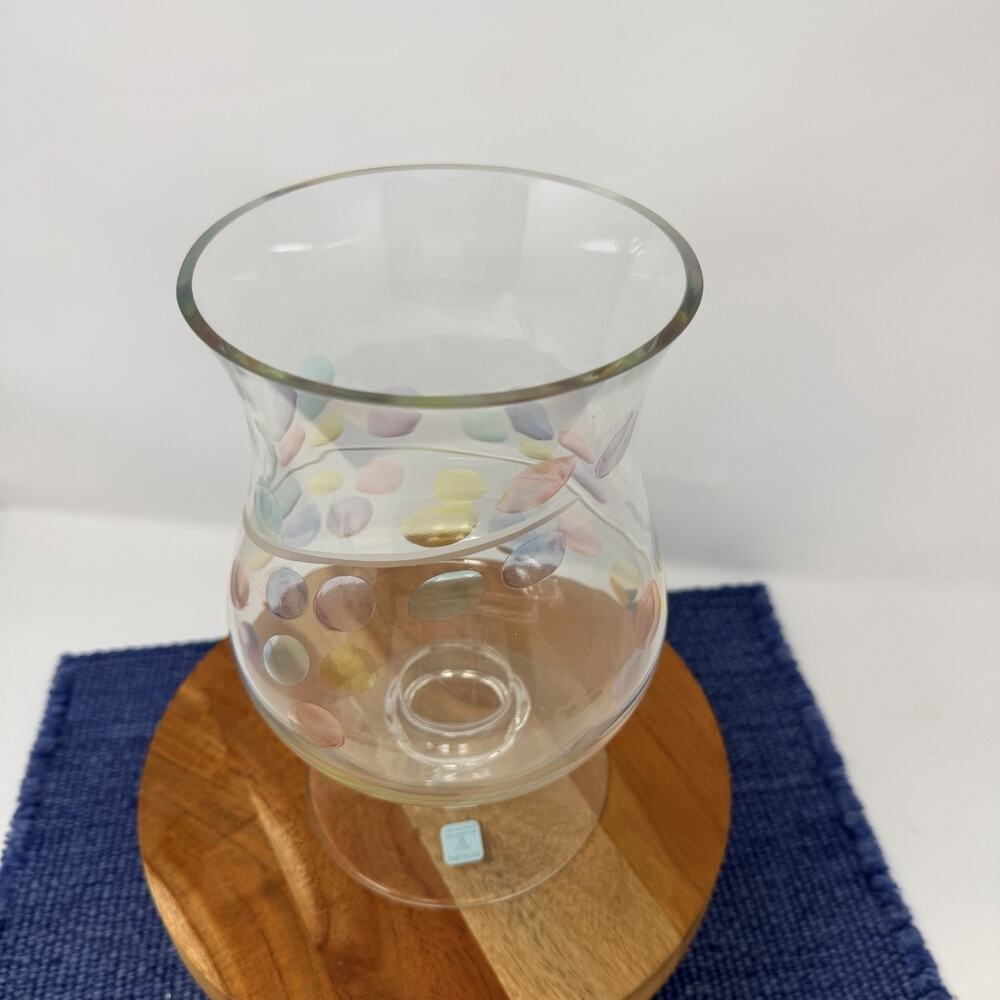 VTG PARTYLITE P7085 Jardiniere Hurricane Footed Glass Candle Holder Vase Retired - Picture 2 of 6